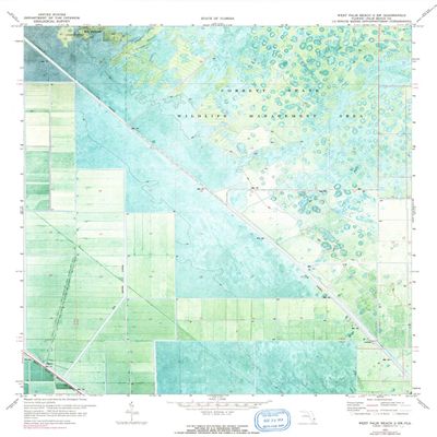 YellowMaps West Palm Beach 2 SW FL topo map, 1:24000 Scale, 7.5 X 7.5 Minute, Historical, 1971, Updated 1984, 27 x 23 in - Tyvek