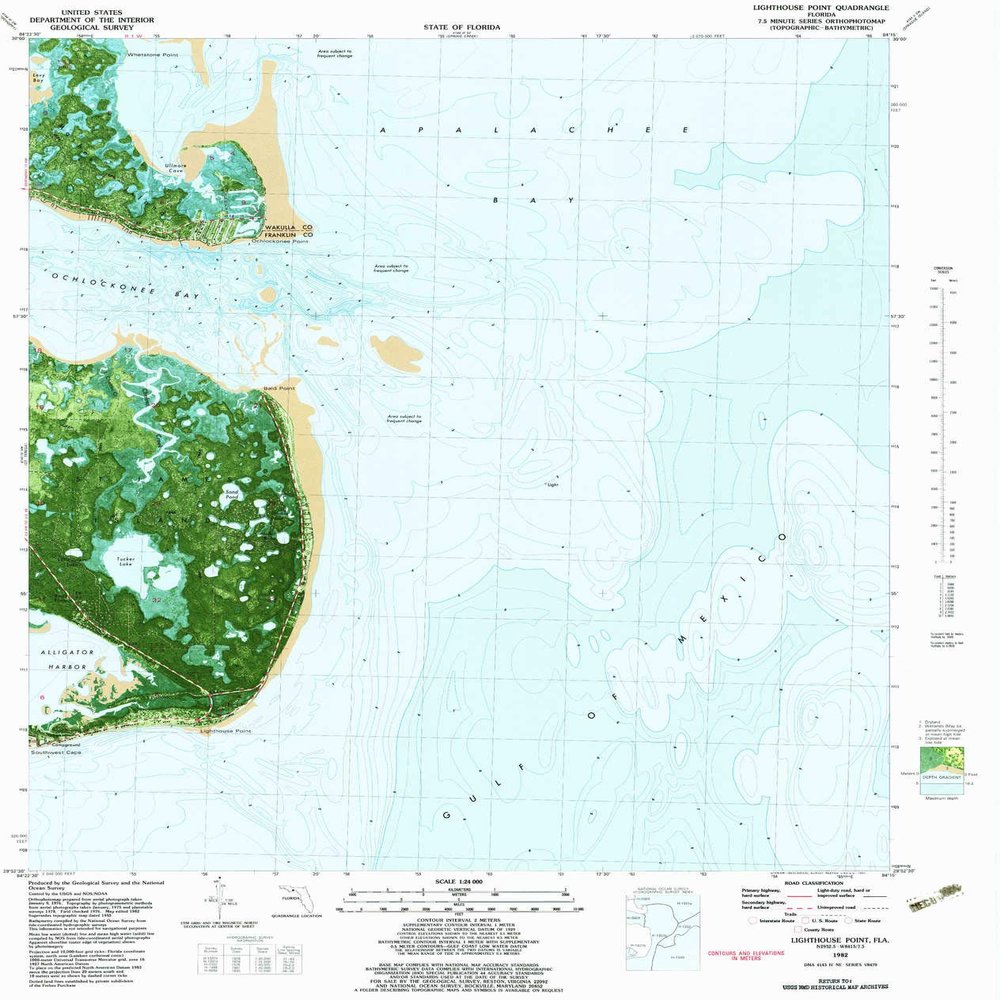 YellowMaps Lighthouse Point FL topo map, 1:24000 Scale, 7.5 X 7.5 Minute, Historical, 1982, Updated 1982, 27.3 x 23 in - Tyvek