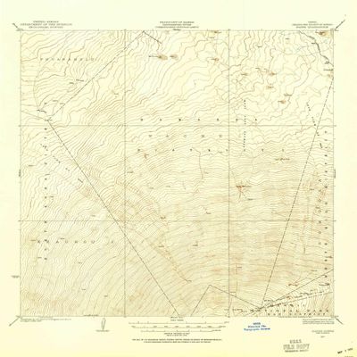 YellowMaps Kaohe HI topo map, 1:62500 Scale, 15 X 15 Minute, Historical, 1927, Updated 1954, 21.8 x 18.8 in - Polypropylene