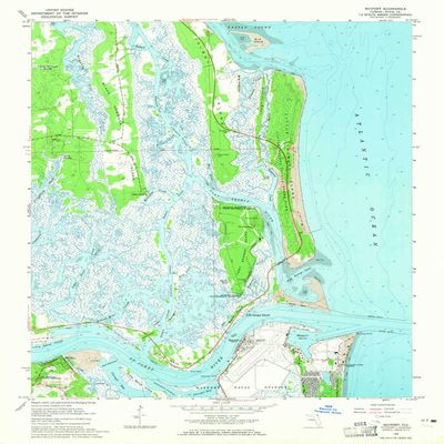 YellowMaps Mayport FL topo map, 1:24000 Scale, 7.5 X 7.5 Minute, Historical, 1964, Updated 1965, 26.9 x 23 in - Tyvek