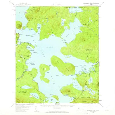 YellowMaps Moosehead Lake ME topo map, 1:62500 Scale, 15 X 15 Minute, Historical, 1957, Updated 1961, 20.8 x 17 in - Tyvek