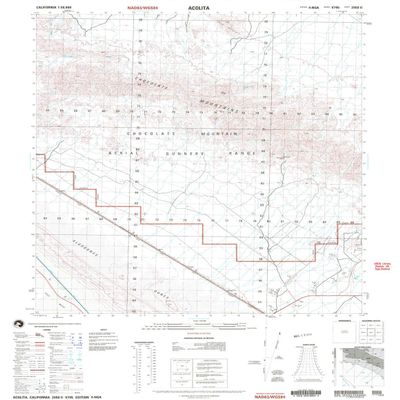 YellowMaps Acolita CA topo map, 1:50000 Scale, 15 X 15 Minute, Historical, 2002, Updated 2004, 29.2 x 22.6 in - Polypropylene