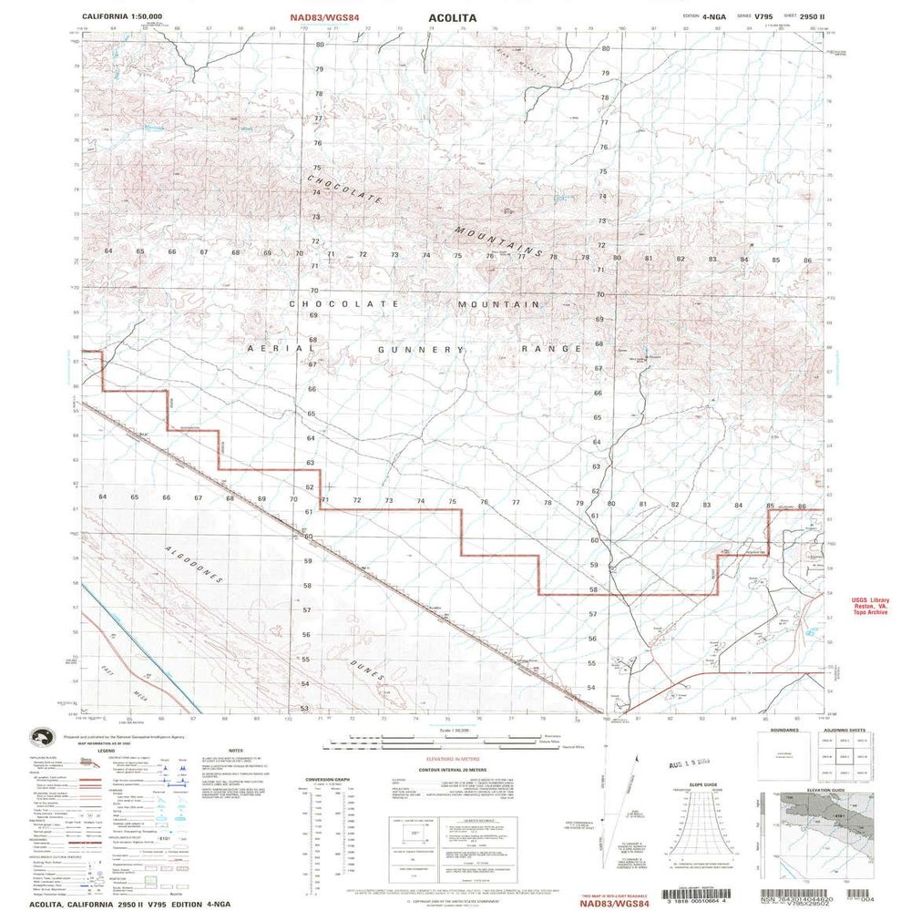 YellowMaps Acolita CA topo map, 1:50000 Scale, 15 X 15 Minute, Historical, 2002, Updated 2004, 29.2 x 22.6 in - Polypropylene