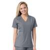 Carhartt womens Women's Multi-pocket V-neck Medical Scrubs Shirt, Pewter, 3X-Large US view 1