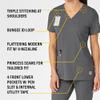 Carhartt womens Women's Multi-pocket V-neck Medical Scrubs Shirt, Pewter, 3X-Large US view 2