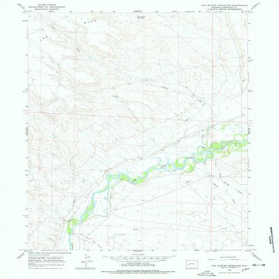 YellowMaps Two Buttes Reservoir WY topo map, 1:24000 Scale, 7.5 X 7.5 Minute, Historical, 1964, Updated 1978, 26.8 x 21.4 in - Tyvek