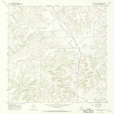 YellowMaps Baggett Ranch TX topo map, 1:24000 Scale, 7.5 X 7.5 Minute, Historical, 1967, Updated 1970, 26.94 x 22.99 in - Tyvek