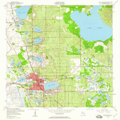 YellowMaps Lake Wales FL topo map, 1:24000 Scale, 7.5 X 7.5 Minute, Historical, 1952, Updated 1960, 26.8 x 22.9 in - Polypropylene