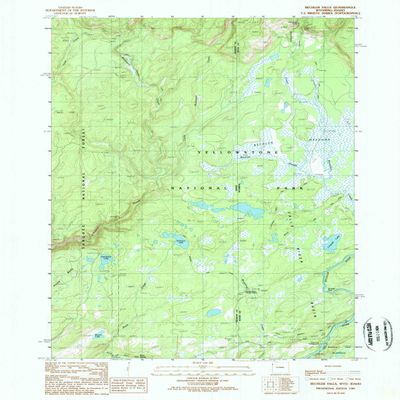 YellowMaps Bechler Falls WY topo map, 1:24000 Scale, 7.5 X 7.5 Minute, Historical, 1989, Updated 1989, 26.8 x 21.7 in - Tyvek