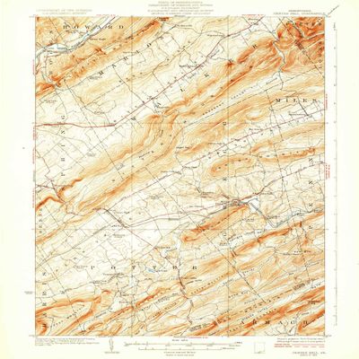 YellowMaps Centre Hall PA topo map, 1:62500 Scale, 15 X 15 Minute, Historical, 1929, 19.7 x 16.5 in - Tyvek
