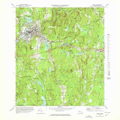 YellowMaps Athol MA topo map, 1:25000 Scale, 7.5 X 7.5 Minute, Historical, 1970, Updated 1978, 26.7 x 22 in - Tyvek