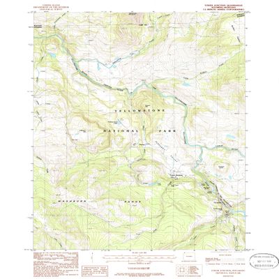 YellowMaps Tower Junction WY topo map, 1:24000 Scale, 7.5 X 7.5 Minute, Historical, 1986, Updated 1986, 26.8 x 21.4 in - Polypropylene