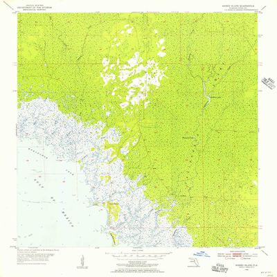 YellowMaps Shired Island FL topo map, 1:24000 Scale, 7.5 X 7.5 Minute, Historical, 1955, Updated 1956, 26.9 x 22.9 in - Polypropylene