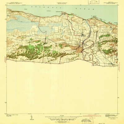 YellowMaps Barceloneta PR topo map, 1:30000 Scale, 7.5 X 7.5 Minute, Historical, 1942, 20.7 x 19.4 in - Tyvek