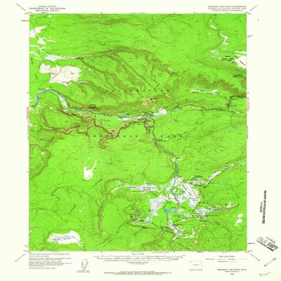 YellowMaps Madison Junction WY topo map, 1:62500 Scale, 15 X 15 Minute, Historical, 1958, Updated 1959, 20.7 x 16.2 in - Polypropylene
