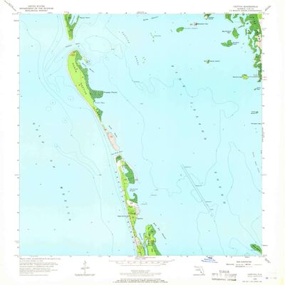 YellowMaps Captiva FL topo map, 1:24000 Scale, 7.5 X 7.5 Minute, Historical, 1958, Updated 1966, 26.8 x 24 in - Tyvek