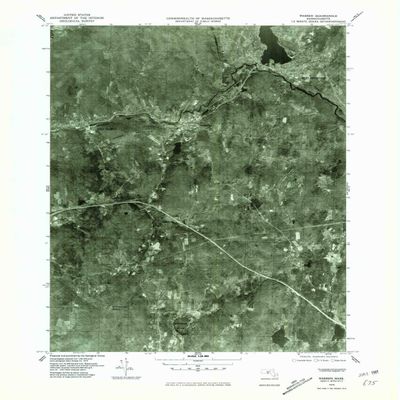 YellowMaps Warren MA topo map, 1:25000 Scale, 7.5 X 7.5 Minute, Historical, 1975, Updated 1981, 26.8 x 22 in - Polypropylene