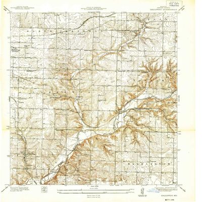 Galloway MO topo map, 1:24000 Scale, 7.5 X 7.5 Minute, Historical, 1937, 26.7 x 21.9 in - Polypropylene