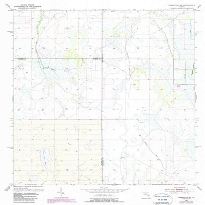 YellowMaps Crewsville SE FL topo map, 1:24000 Scale, 7.5 X 7.5 Minute, Historical, 1953, Updated 1988, 26.8 x 23 in - Polypropylene