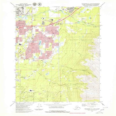 YellowMaps Anchorage A 8 NE AK topo map, 1:25000 Scale, 7.5 X 7.5 Minute, Historical, 1979, Updated 1980, 26.9 x 22 in - Polypropylene