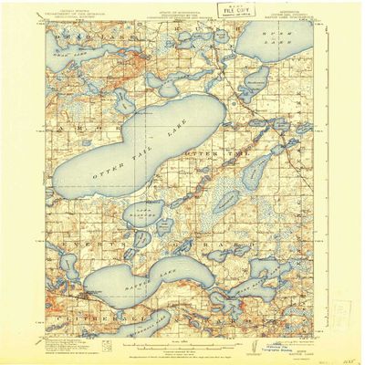 YellowMaps Battle Lake MN topo map, 1:62500 Scale, 15 X 15 Minute, Historical, 1914, Updated 1944, 20.18 x 16.53 in - Polypropylene