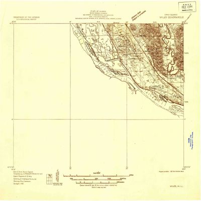YellowMaps Miles IA topo map, 1:48000 Scale, 15 X 15 Minute, Historical, 1935, 15.9 x 20 in - Polypropylene