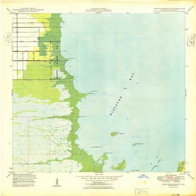 YellowMaps Arsenicker Keys FL topo map, 1:24000 Scale, 7.5 X 7.5 Minute, Historical, 1949, 28.1 x 23.5 in - Polypropylene