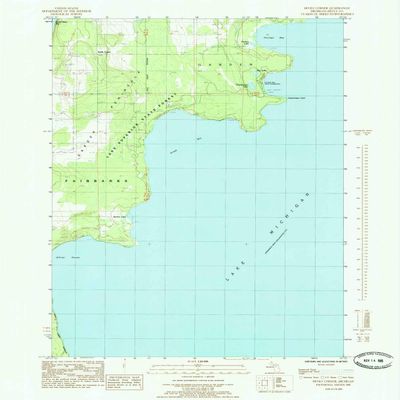 YellowMaps Devils Corner MI topo map, 1:24000 Scale, 7.5 X 7.5 Minute, Historical, 1985, Updated 1985, 26.94 x 21.93 in - Polypropylene