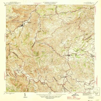 YellowMaps Comerio PR topo map, 1:30000 Scale, 7.5 X 7.5 Minute, Historical, 1946, 21 x 19.9 in - Polypropylene