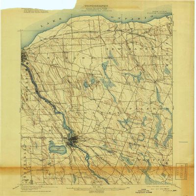 YellowMaps Fulton NY topo map, 1:62500 Scale, 15 X 15 Minute, Historical, 1900, Updated 1918, 22.3 x 16.5 in - Polypropylene