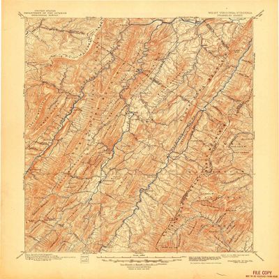 YellowMaps Franklin WV topo map, 1:125000 Scale, 30 X 30 Minute, Historical, 1896, Updated 1944, 20.8 x 16.8 in - Polypropylene
