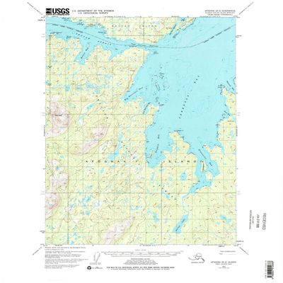 YellowMaps Afognak B 2 AK topo map, 1:63360 Scale, 15 X 15 Minute, Historical, 1952, Updated 1977, 21.6 x 18 in - Polypropylene