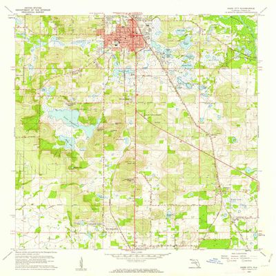 YellowMaps Dade City FL topo map, 1:24000 Scale, 7.5 X 7.5 Minute, Historical, 1960, Updated 1962, 26.8 x 23 in - Polypropylene