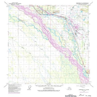 YellowMaps Fairbanks C 1 AK topo map, 1:63360 Scale, 15 X 15 Minute, Historical, 1950, Updated 1992, 21.6 x 18 in - Polypropylene