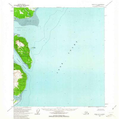 YellowMaps Kenai A 7 AK topo map, 1:63360 Scale, 15 X 15 Minute, Historical, 1958, Updated 1963, 20.8 x 17 in - Polypropylene