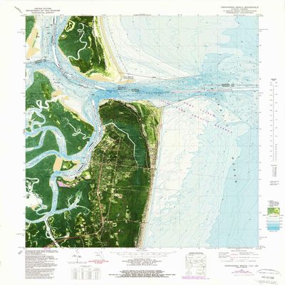 YellowMaps Fernandina Beach FL topo map, 1:24000 Scale, 7.5 X 7.5 Minute, Historical, 1981, Updated 1988, 28 x 24 in - Tyvek