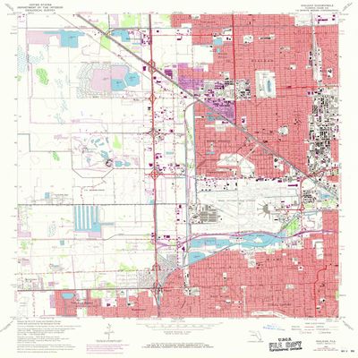 YellowMaps Hialeah FL topo map, 1:24000 Scale, 7.5 X 7.5 Minute, Historical, 1962, Updated 1970, 26.8 x 22.9 in - Tyvek