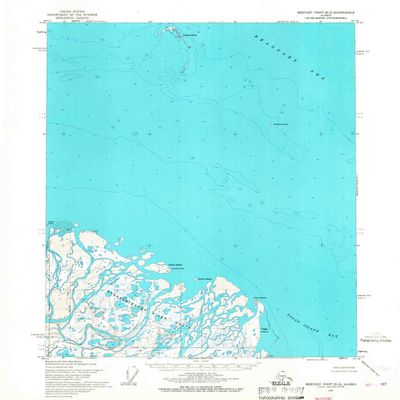 YellowMaps Beechey Point B 2 AK topo map, 1:63360 Scale, 15 X 15 Minute, Historical, 1955, Updated 1967, 20.7 x 18.1 in - Polypropylene