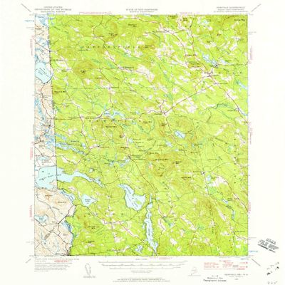 YellowMaps Newfield ME topo map, 1:62500 Scale, 15 X 15 Minute, Historical, 1942, Updated 1959, 20.7 x 17 in - Tyvek