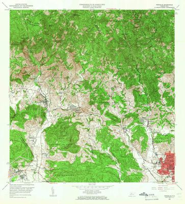 YellowMaps Penuelas PR topo map, 1:20000 Scale, 7.5 X 7.5 Minute, Historical, 1964, Updated 1966, 32.2 x 29.2 in - Tyvek