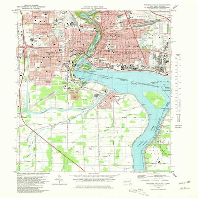 YellowMaps Niagara Falls NY topo map, 1:25000 Scale, 7.5 X 7.5 Minute, Historical, 1980, Updated 1981, 26.9 x 20.7 in - Polypropylene