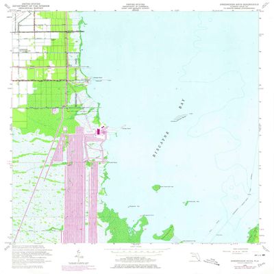YellowMaps Arsenicker Keys FL topo map, 1:24000 Scale, 7.5 X 7.5 Minute, Historical, 1956, Updated 1975, 26.9 x 23 in - Tyvek