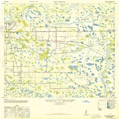 YellowMaps Bee Ridge FL topo map, 1:24000 Scale, 7.5 X 7.5 Minute, Historical, 1947, 28.8 x 21.9 in - Tyvek