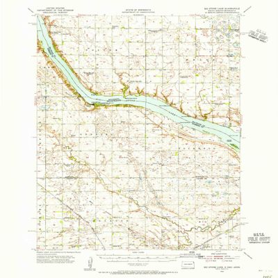 YellowMaps Big Stone Lake MN topo map, 1:62500 Scale, 15 X 15 Minute, Historical, 1954, Updated 1956, 20.8 x 16.9 in - Polypropylene