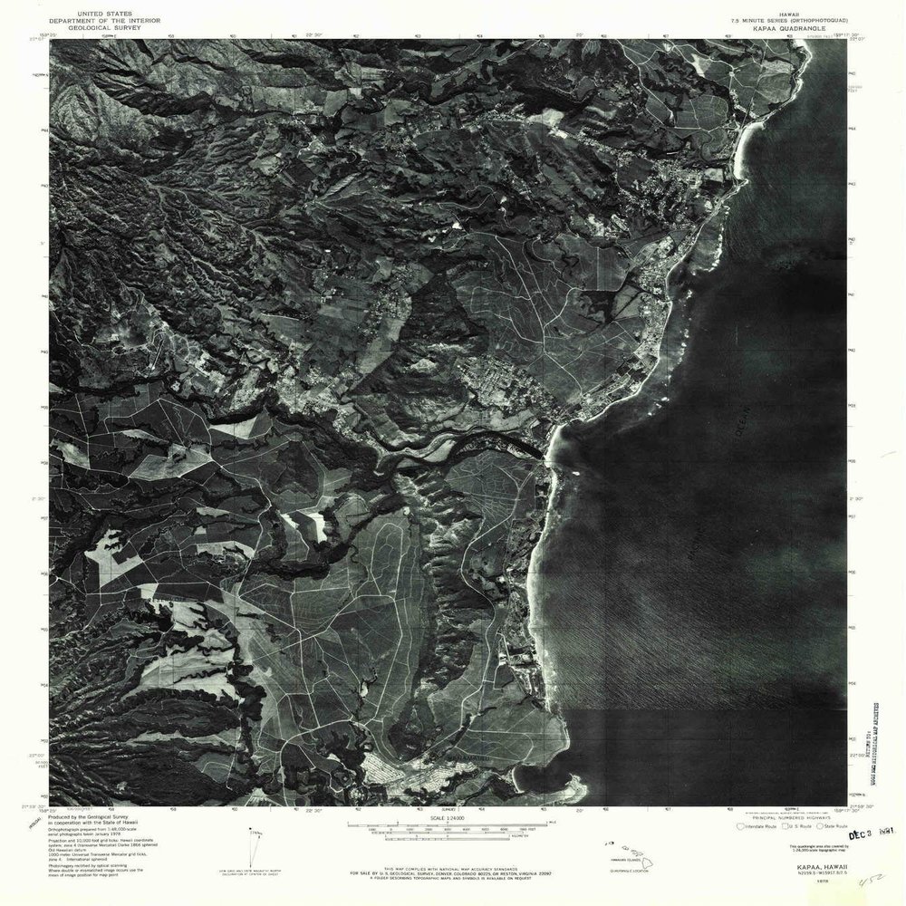 YellowMaps Kapaa HI topo map, 1:24000 Scale, 7.5 X 7.5 Minute, Historical, 1978, Updated 1981, 26.8 x 24 in - Polypropylene
