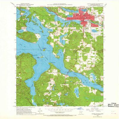 YellowMaps Grand Rapids MN topo map, 1:24000 Scale, 7.5 X 7.5 Minute, Historical, 1953, Updated 1968, 27.23 x 21.53 in - Tyvek