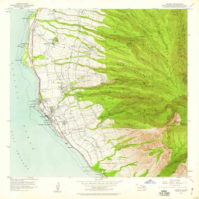 YellowMaps Lahaina HI topo map, 1:24000 Scale, 7.5 X 7.5 Minute, Historical, 1956, Updated 1959, 26.9 x 24 in - Polypropylene
