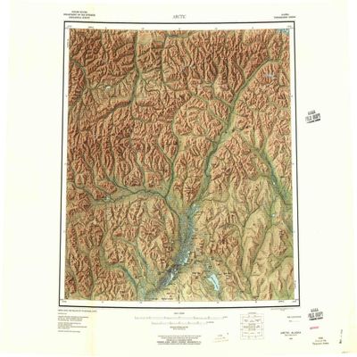 YellowMaps Arctic AK topo map, 1:250000 Scale, 1 X 3 Degree, Historical, 1956, Updated 1959, 23.1 x 30.7 in - Polypropylene