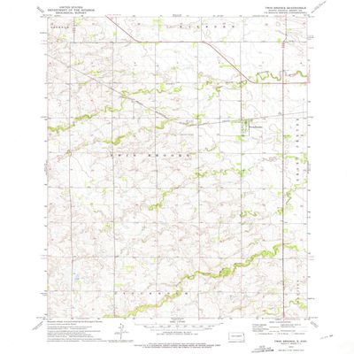 YellowMaps Twin Brooks SD topo map, 1:24000 Scale, 7.5 X 7.5 Minute, Historical, 1973, Updated 1975, 26.8 x 22 in - Polypropylene