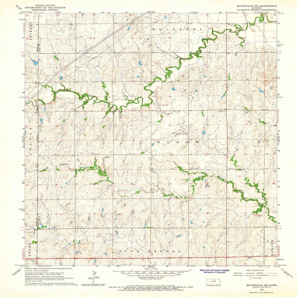 Miltonvale NE KS topo map, 1:24000 Scale, 7.5 X 7.5 Minute, Historical, 1964, Updated 1966, 26.82 x 20.8 in - Tyvek